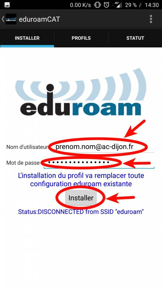 Android configurer le WiFi « eduroam » » EDUROAM